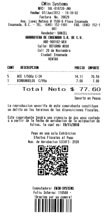 Ticket_FacturaBidimencional